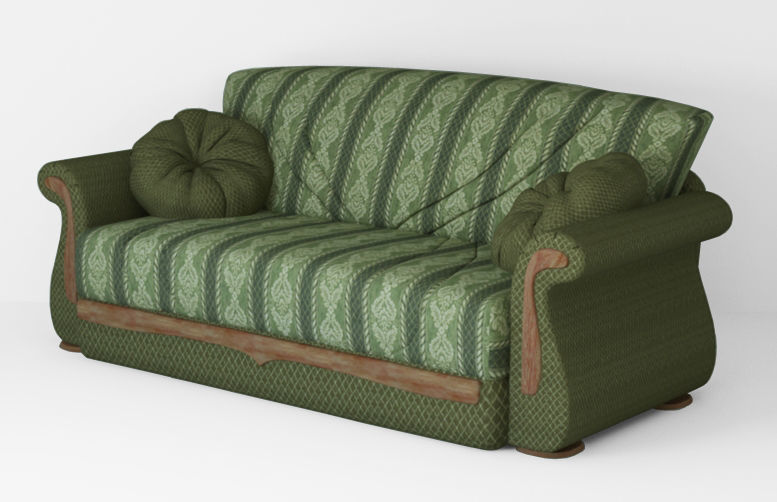 Armchair sofa  Low-poly 3D model_1
