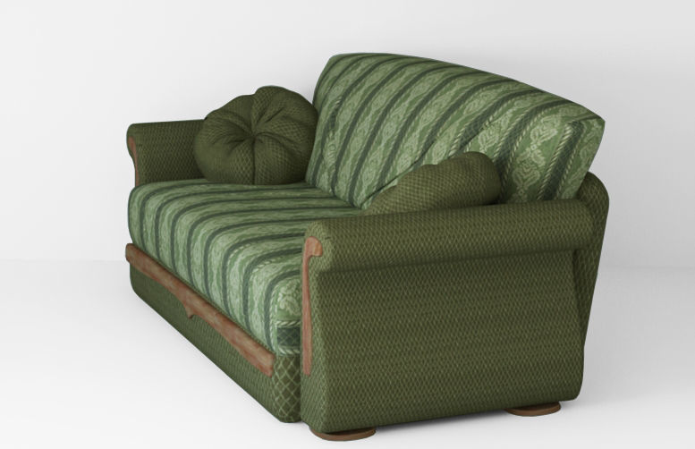Armchair sofa  Low-poly 3D model_11