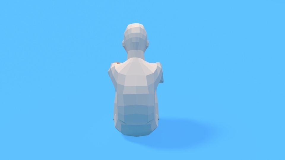 Low Poly Kid Sitting On The Floor Low-poly 3D model_5
