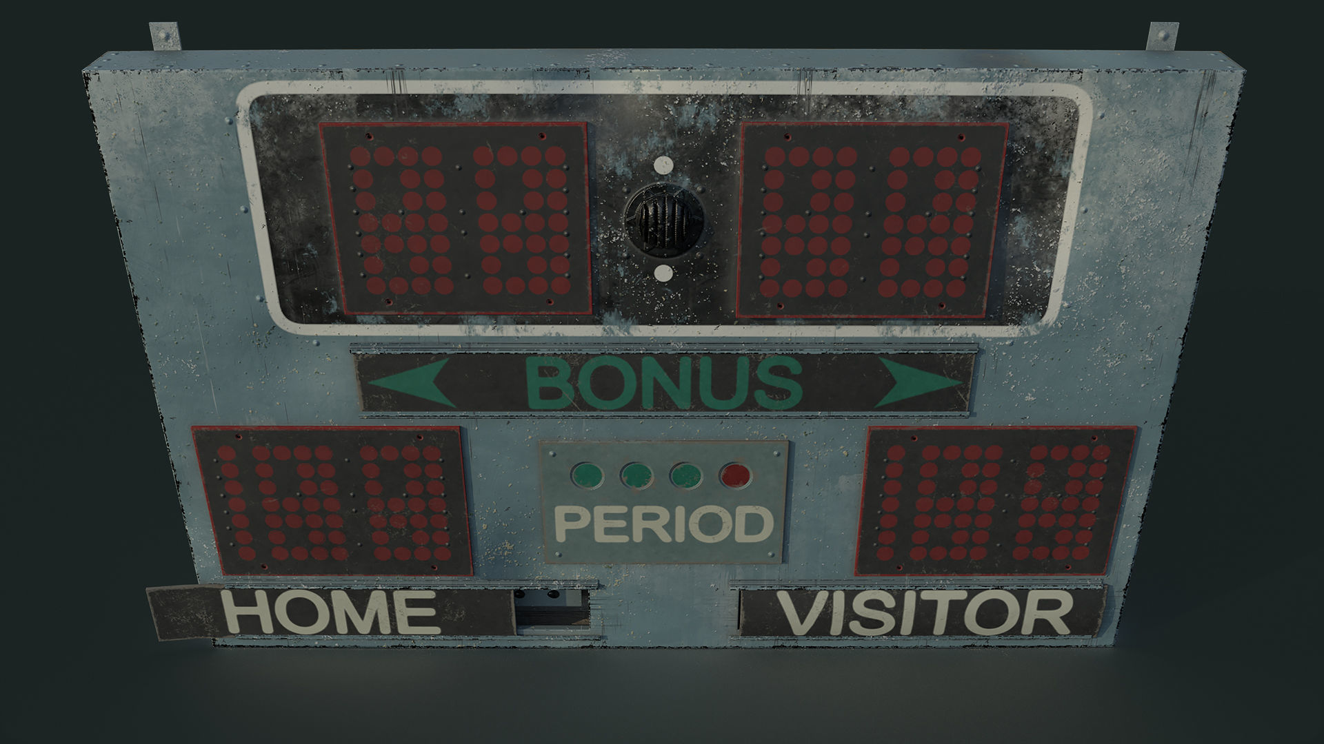 PBR Retro Basketball Scoreboard Low-poly 3D model_3