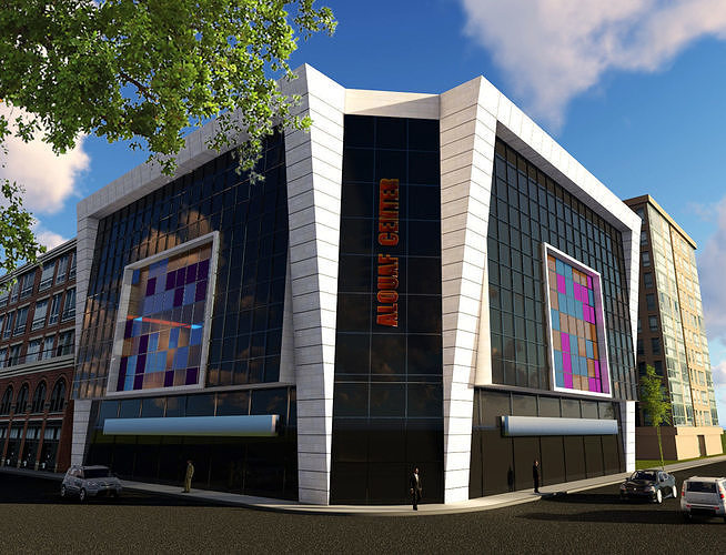 Mall center Low-poly 3D model