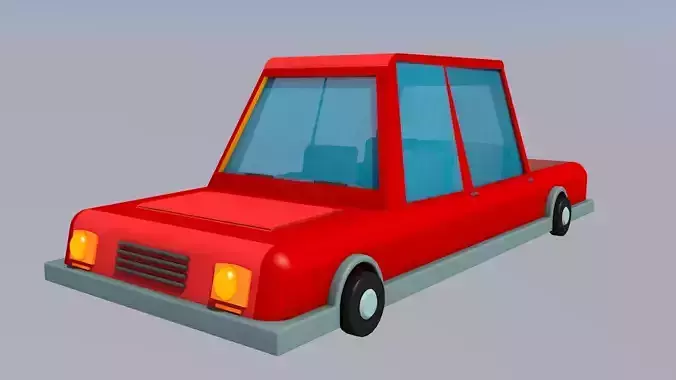 Cartoon car Low-poly 3D model