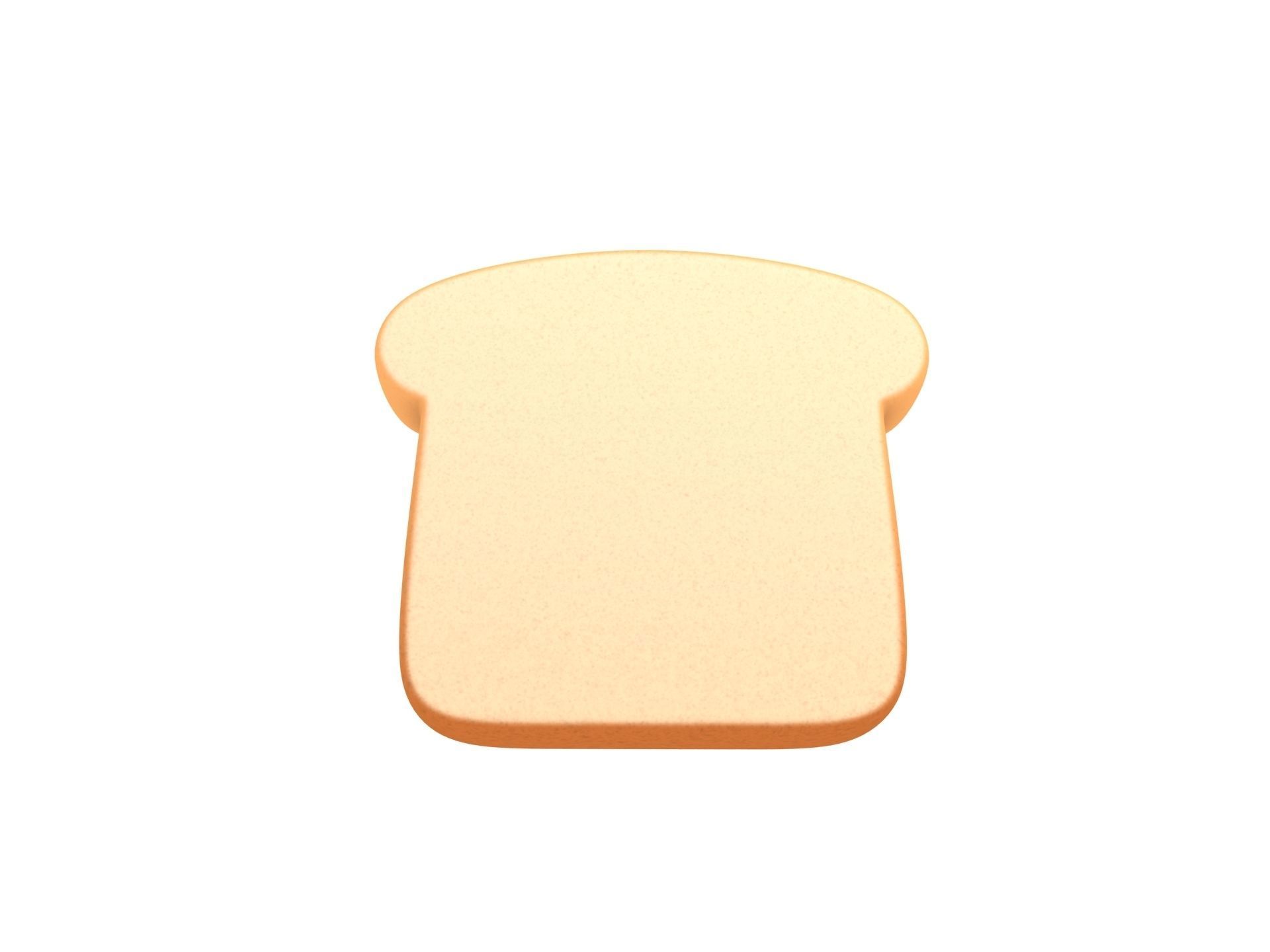 Bread slice of Low-poly 3D model_4