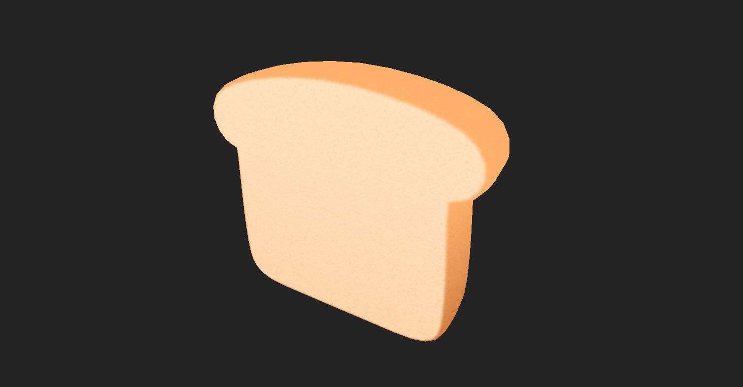 Bread slice of Low-poly 3D model_12