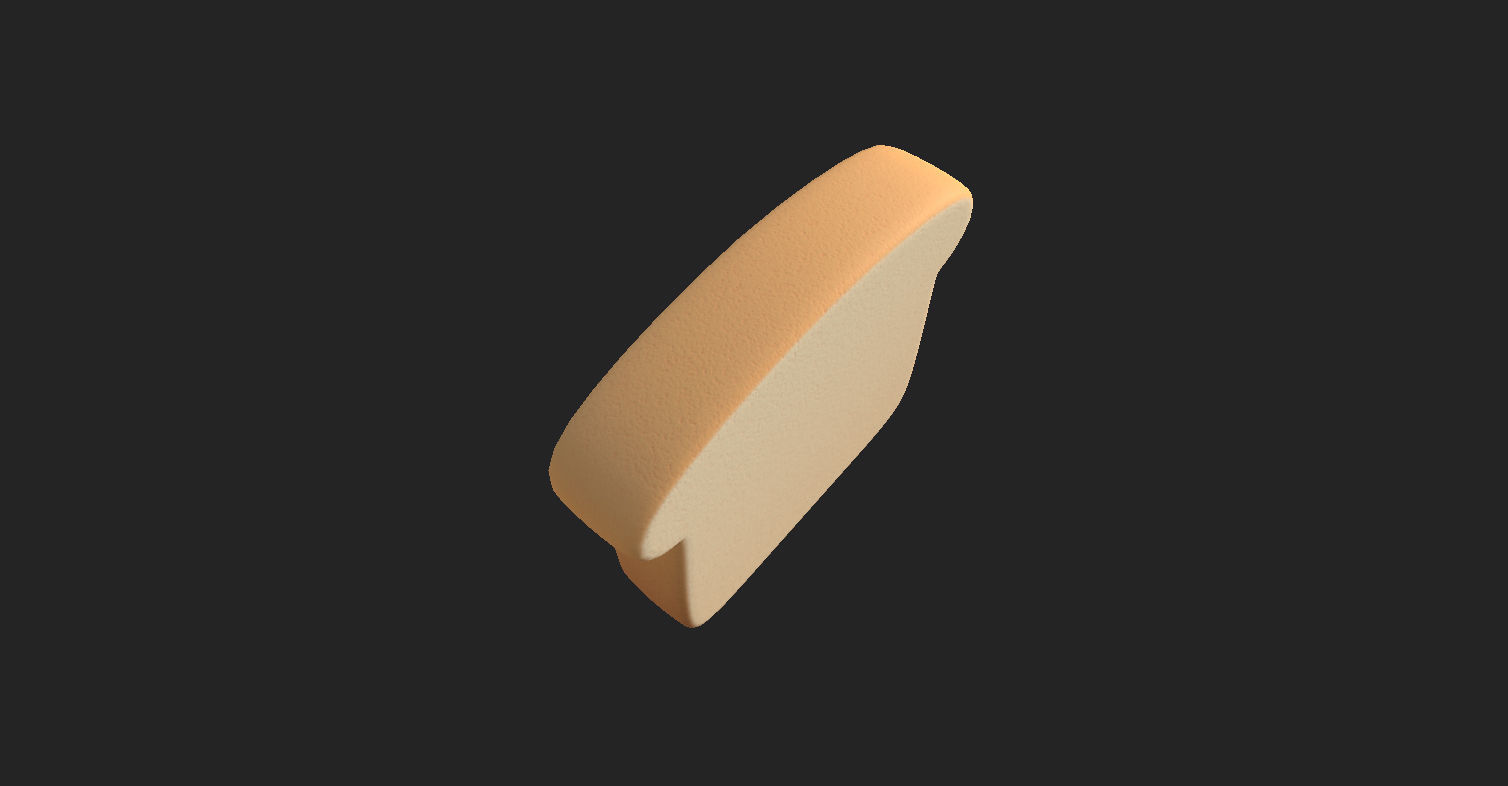 Bread slice of Low-poly 3D model_16