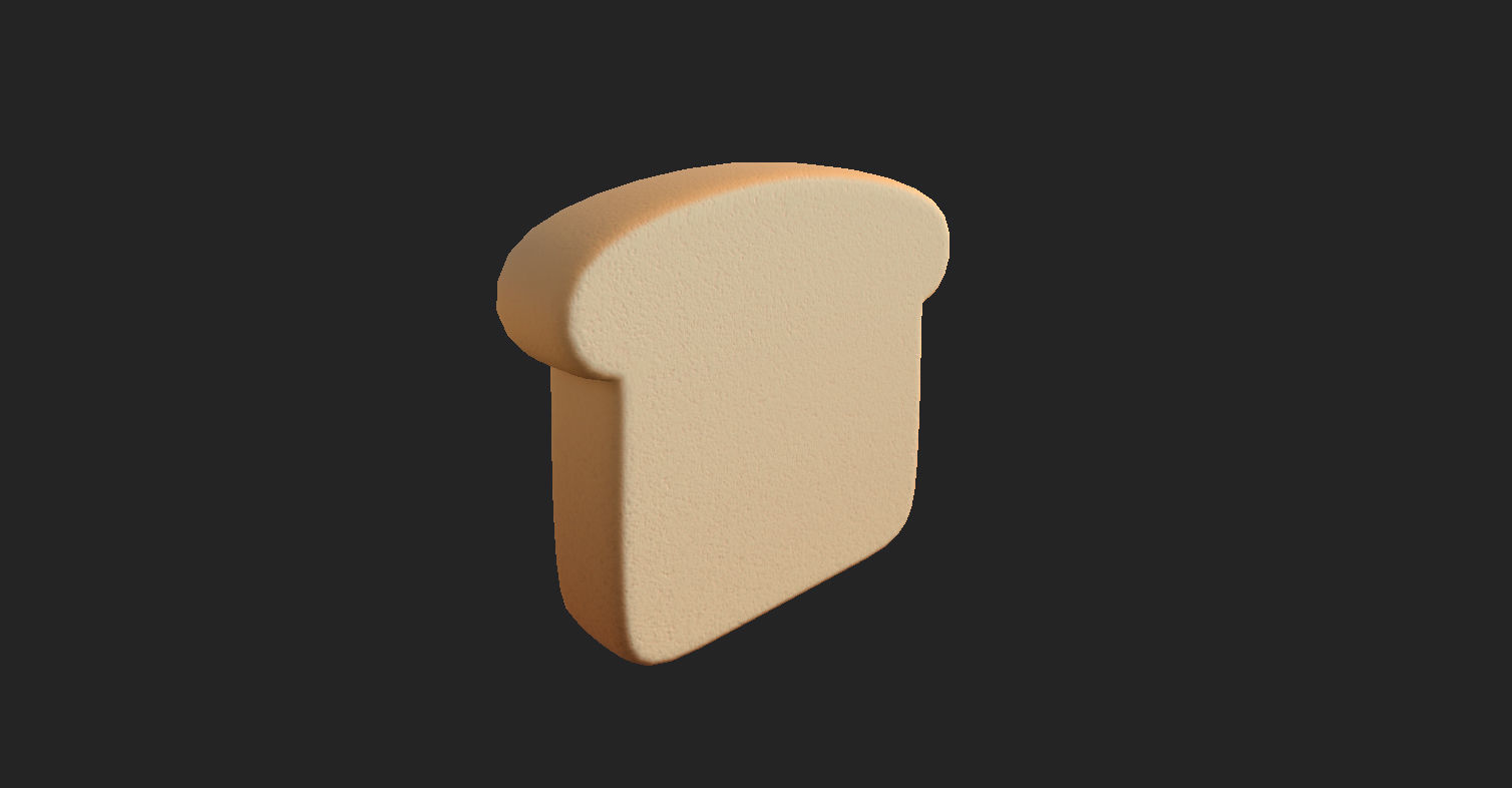 Bread slice of Low-poly 3D model_14