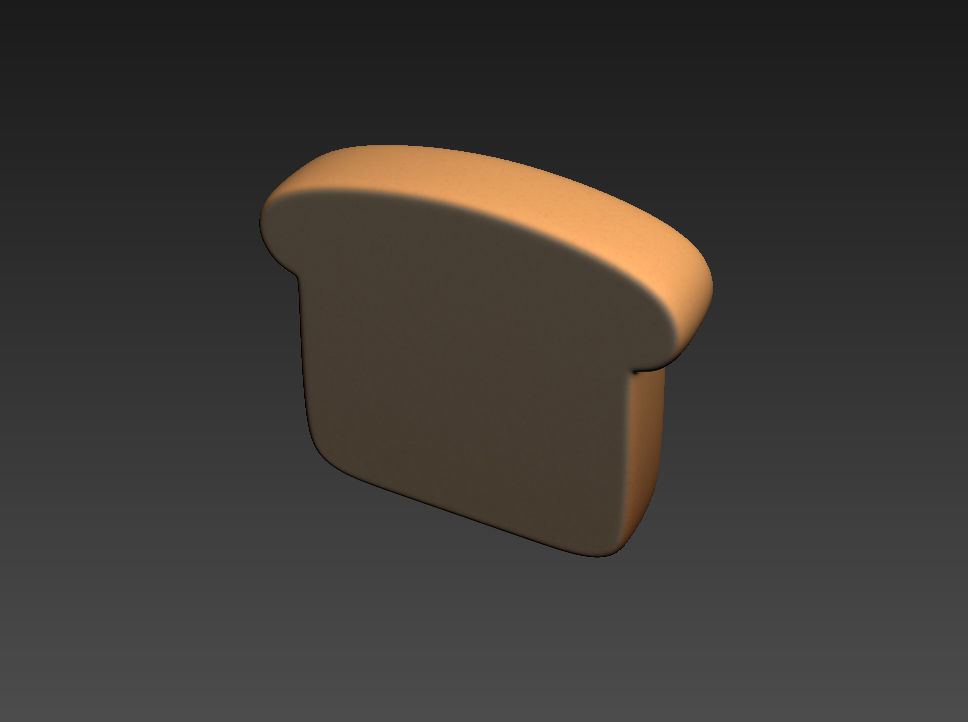 Bread slice of Low-poly 3D model_7
