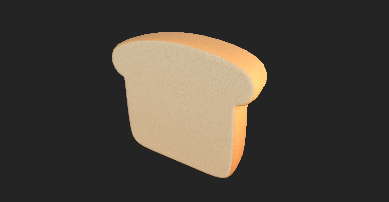Bread slice of Low-poly 3D model_11