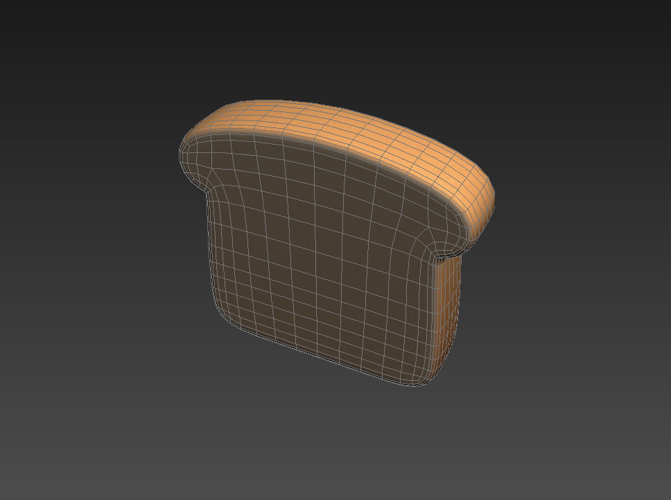 Bread slice of Low-poly 3D model_9