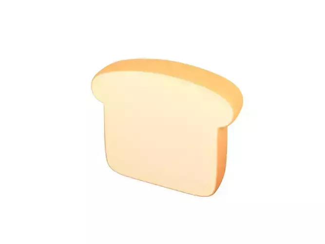 Bread slice of Low-poly 3D model