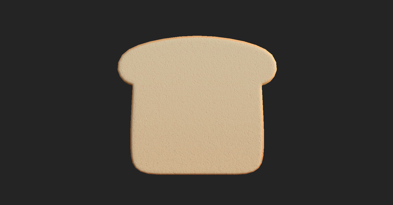 Bread slice of Low-poly 3D model_17