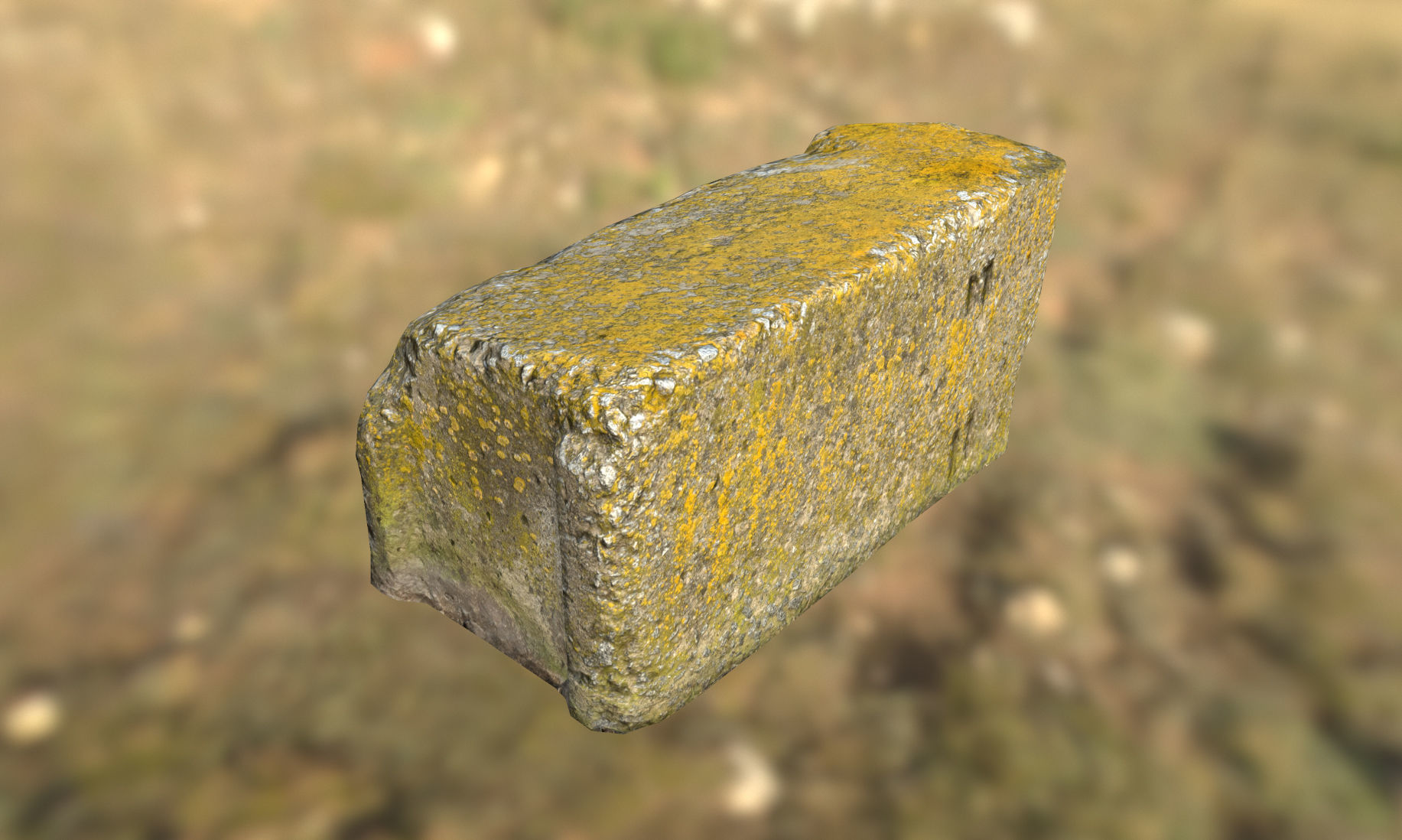 Old Concrete Block Low-poly 3D model_1