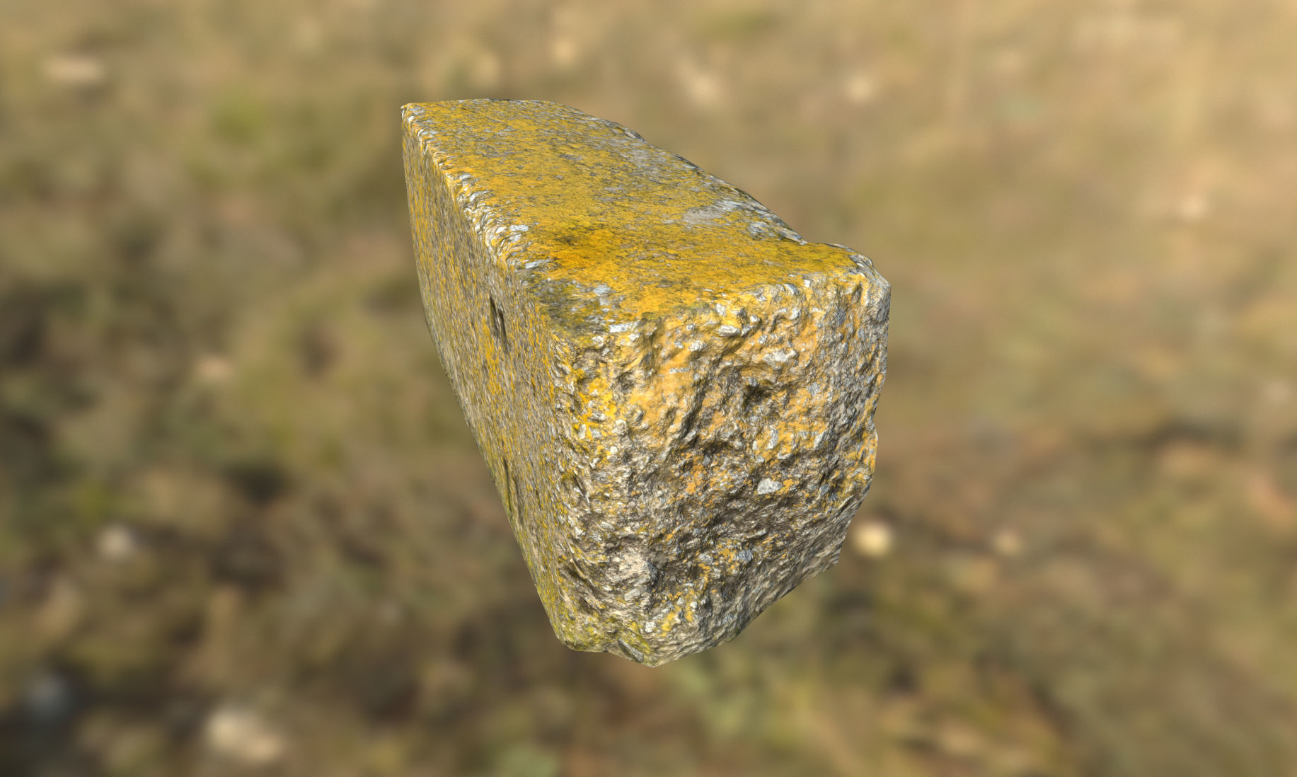 Old Concrete Block Low-poly 3D model_3