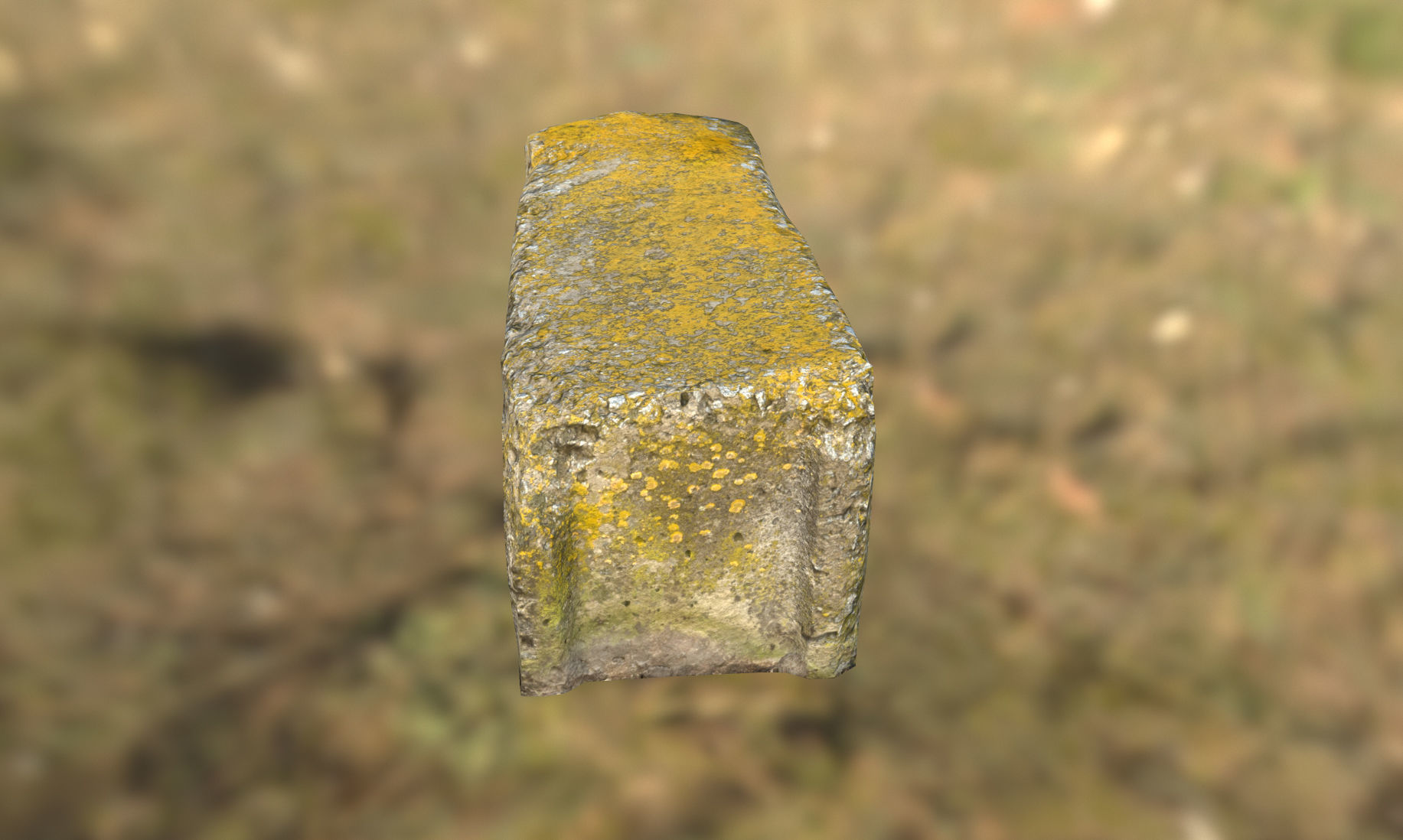 Old Concrete Block Low-poly 3D model_2