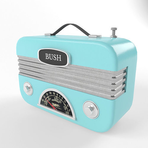 Retro Vintage Radio in blue color 3D model