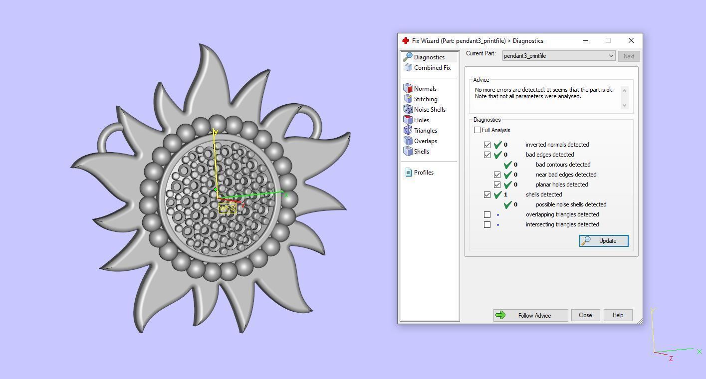 Pendant 3 sun gold with diamonds 3D print model_7