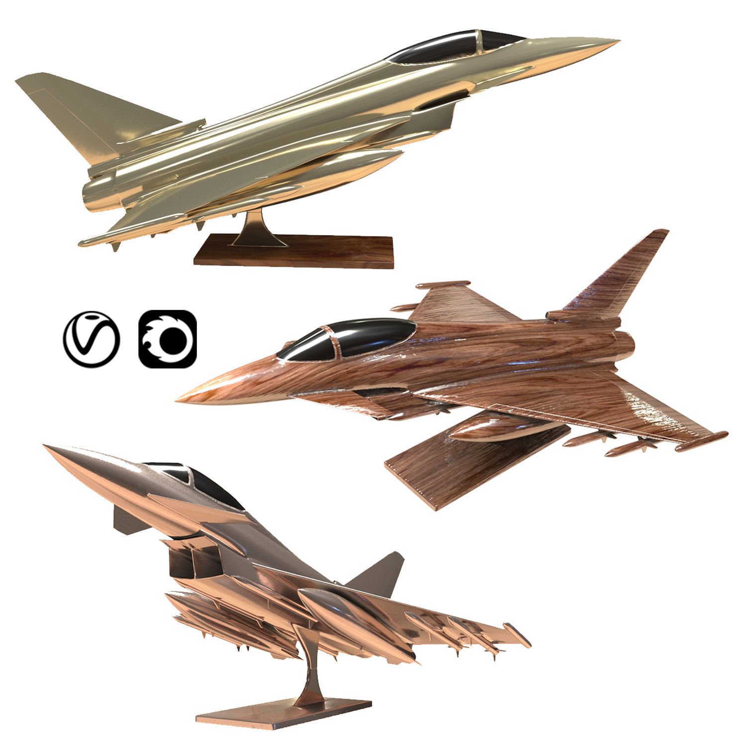 Eurofighter Typhoon Jet Aircraft Decoration 3D model_1