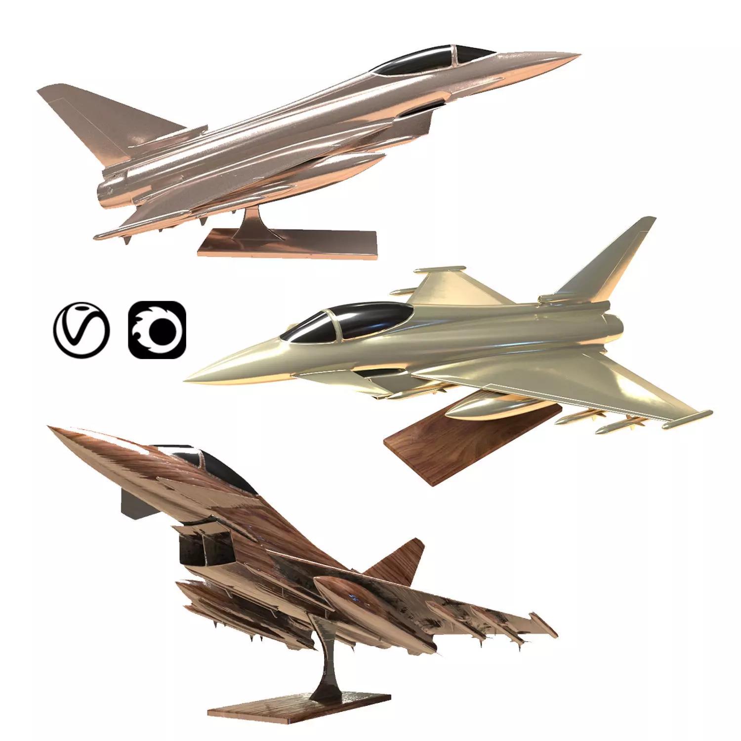 Eurofighter Typhoon Jet Aircraft Decoration 3D model_0