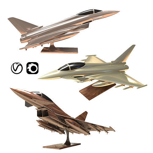 Eurofighter Typhoon Jet Aircraft Decoration 3D model