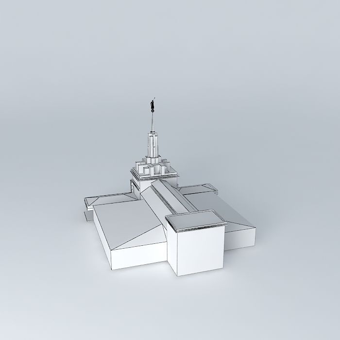 LDS. Templo Mormon, Apia Samoa Temple,22nd operating temple Free 3D model_3