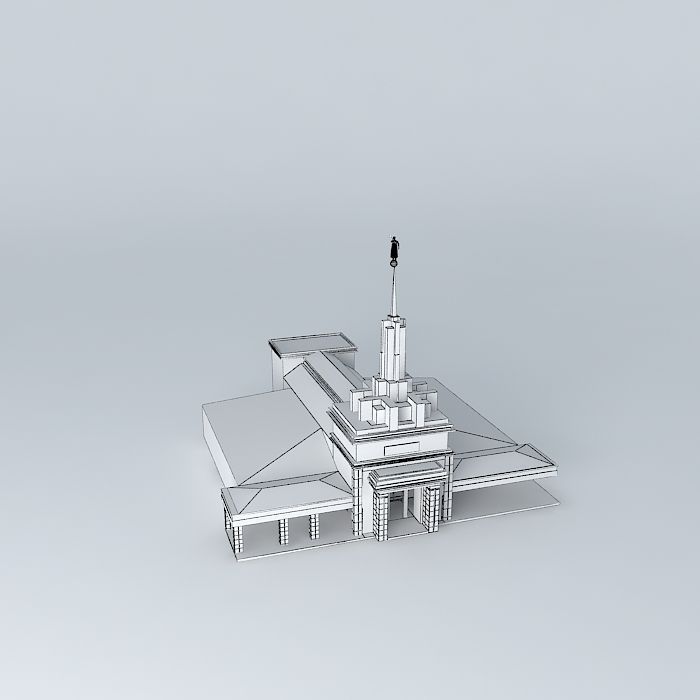 LDS. Templo Mormon, Apia Samoa Temple,22nd operating temple Free 3D model_4