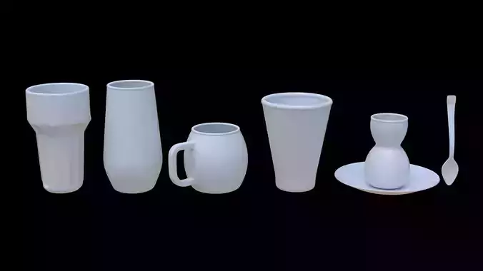 Glass Model Pack - 5 Piece 3D model