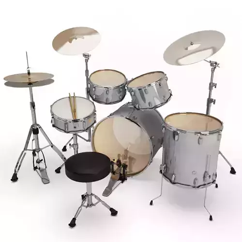 Acoustic Drum Set 3D model