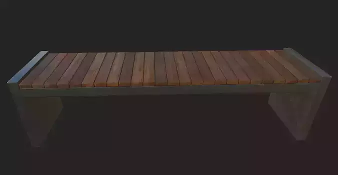 City Bench Low-poly 3D model