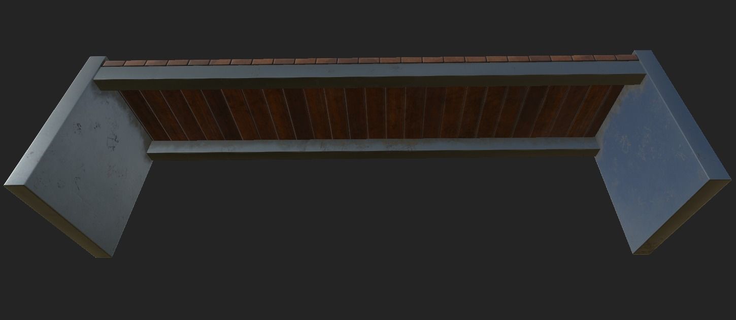 City Bench Low-poly 3D model_5