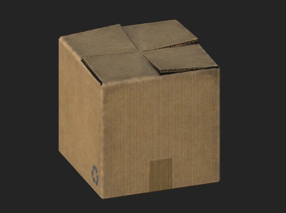 Cardboard Boxes Low-poly 3D model_2