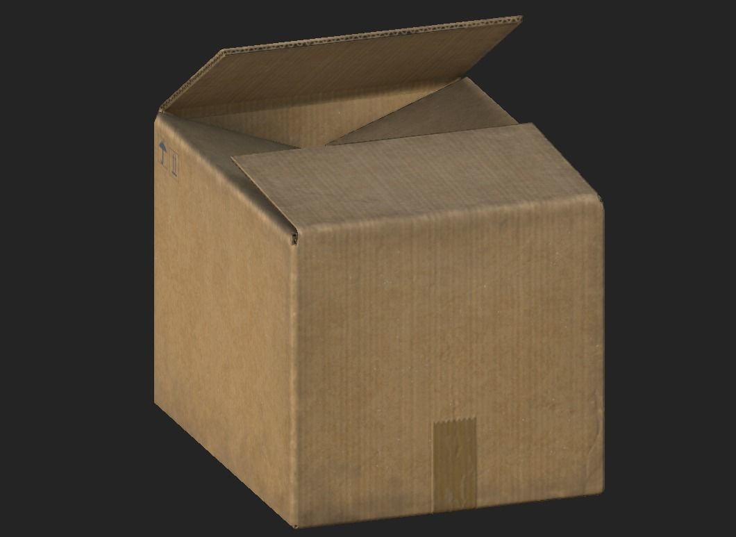 Cardboard Boxes Low-poly 3D model_4