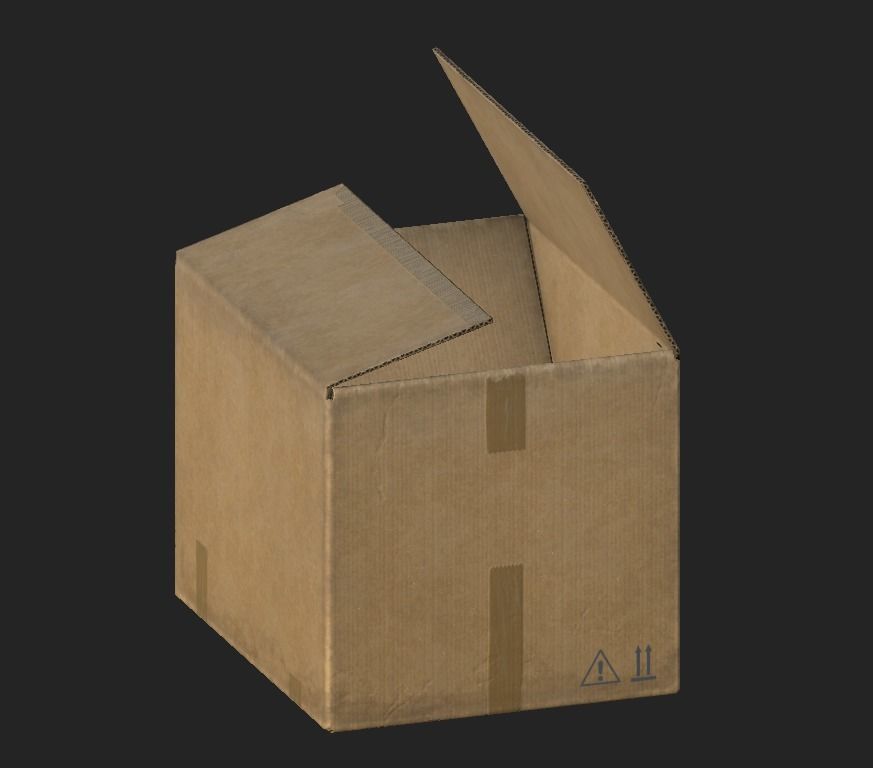 Cardboard Boxes Low-poly 3D model_5