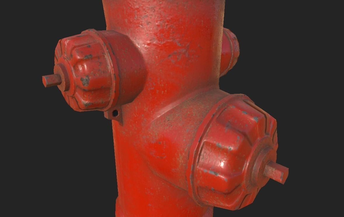 City Fire Hydrant Low-poly 3D model_4