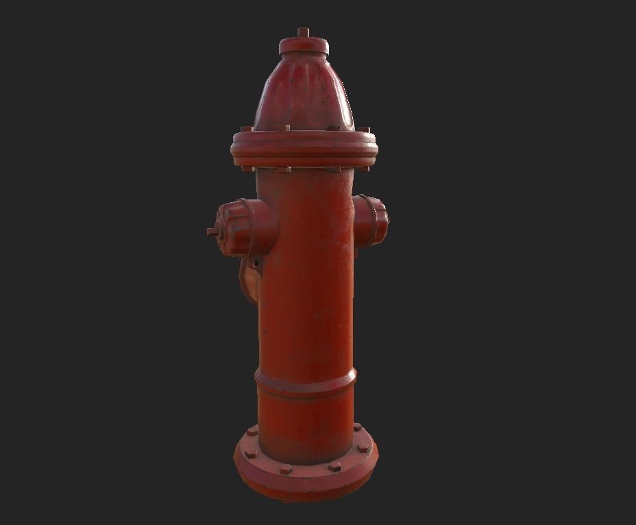City Fire Hydrant Low-poly 3D model_2