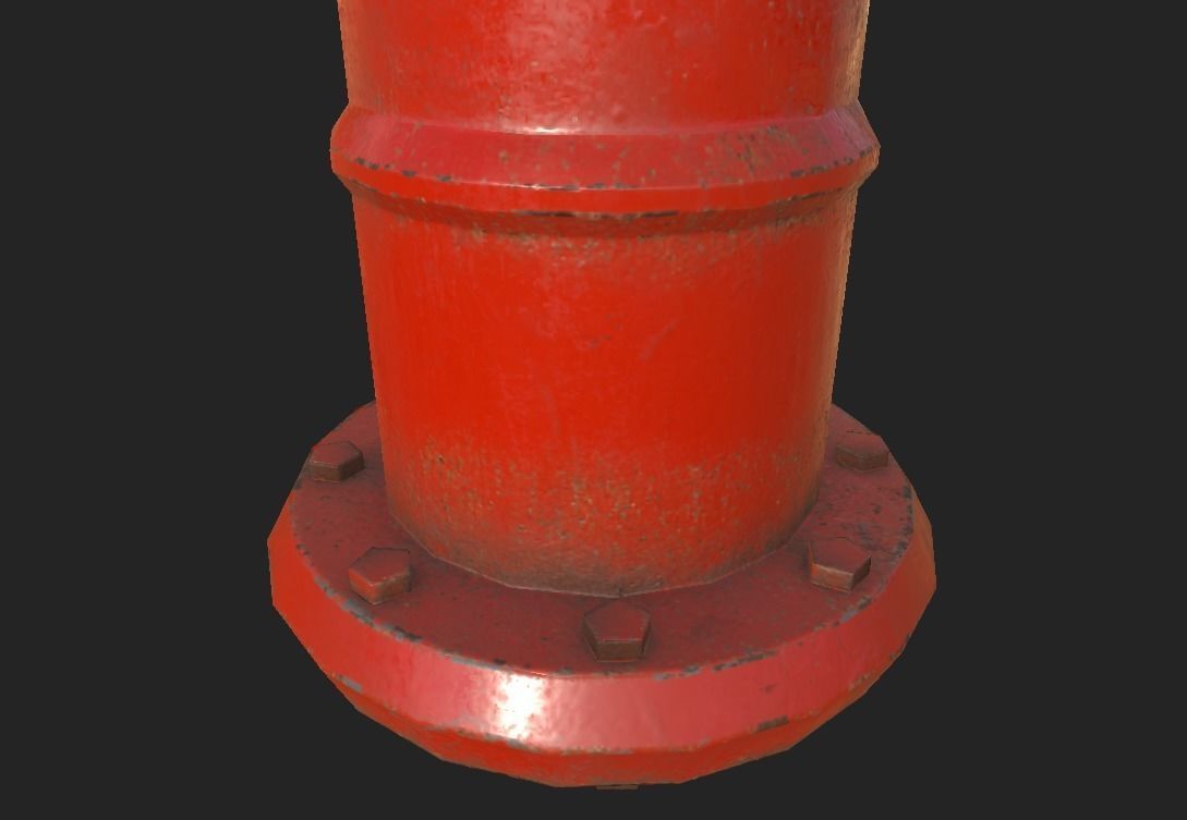 City Fire Hydrant Low-poly 3D model_3