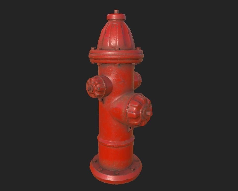 City Fire Hydrant Low-poly 3D model_6