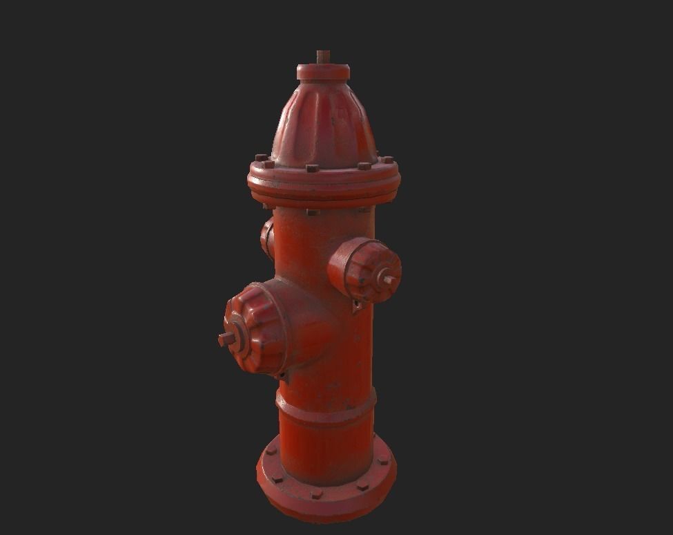 City Fire Hydrant Low-poly 3D model_1