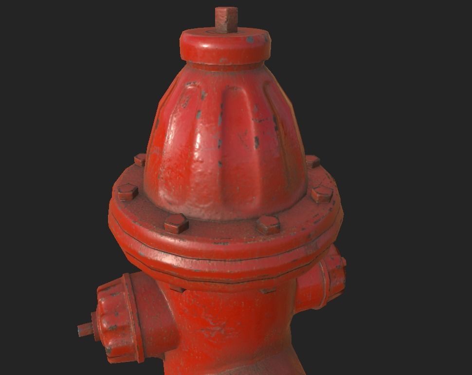 City Fire Hydrant Low-poly 3D model_5