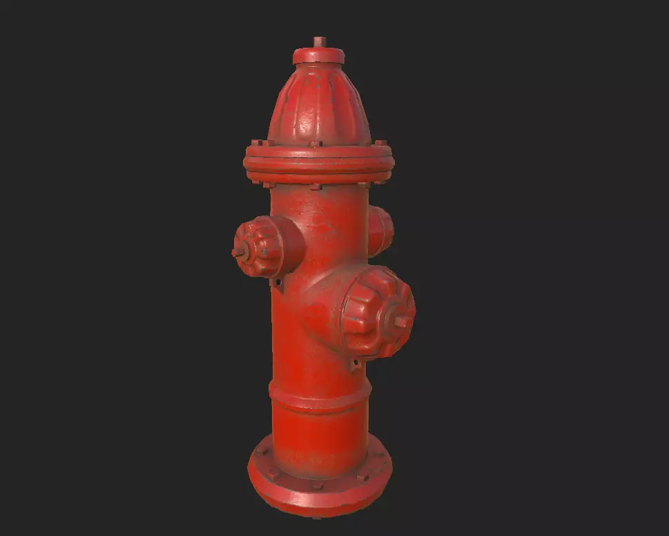 City Fire Hydrant Low-poly 3D model_0