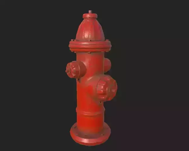 City Fire Hydrant Low-poly 3D model