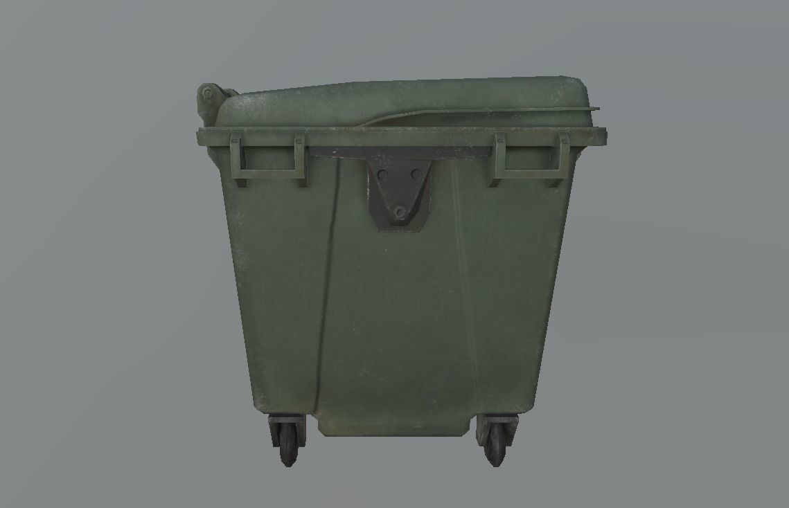 City Garbage Bin Big Low-poly 3D model_2