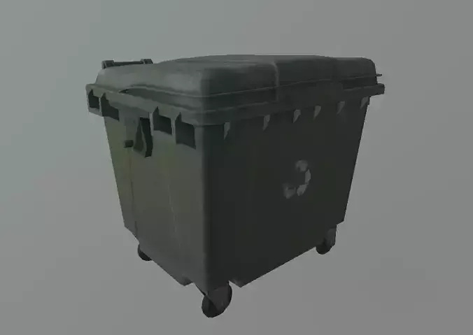 City Garbage Bin Big Low-poly 3D model