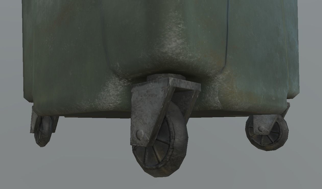 City Garbage Bin Big Low-poly 3D model_5