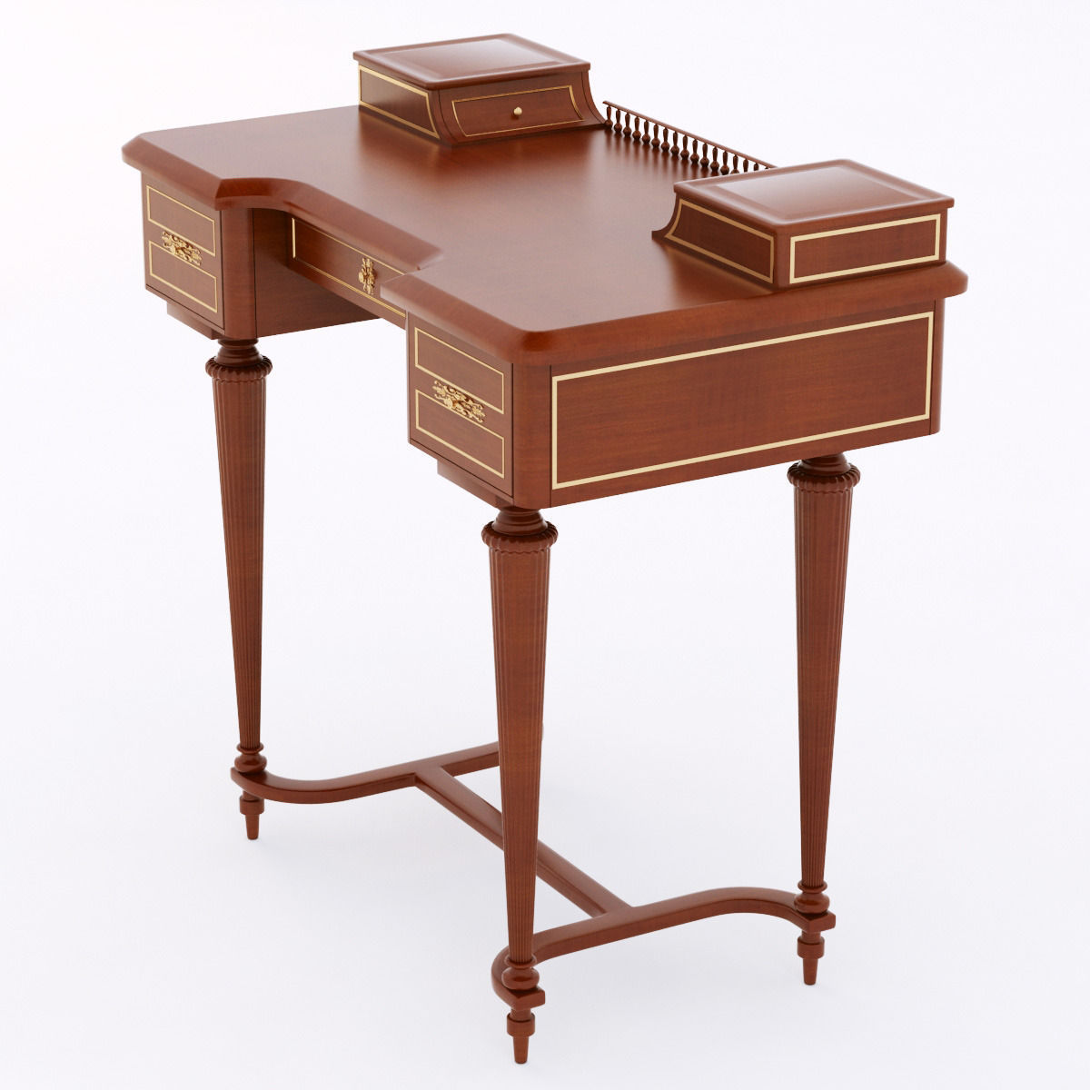 classical desk 3D model_2