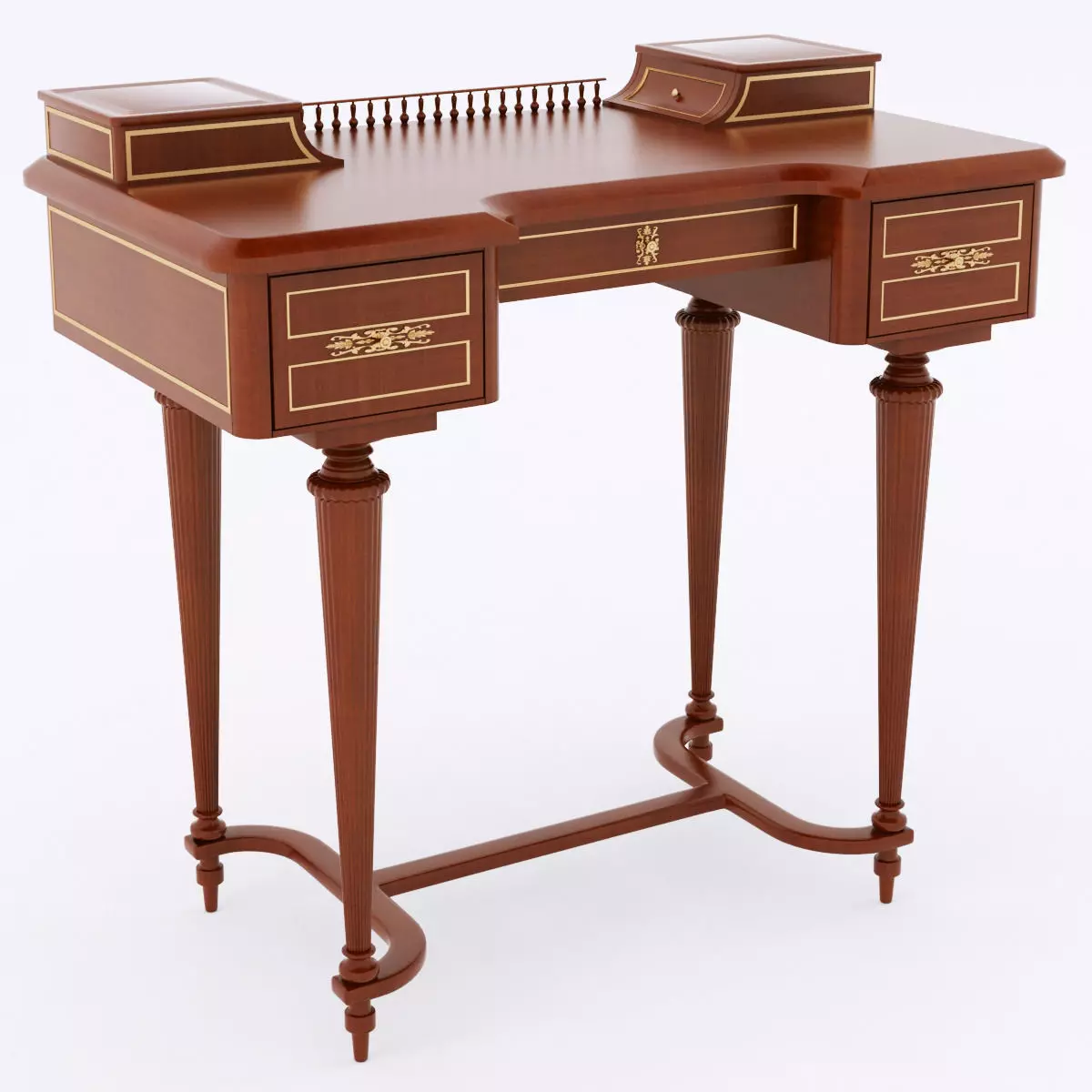 classical desk 3D model_0