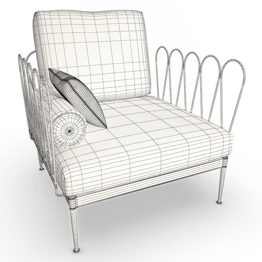 Fleurs Outdoor Armchair Unopiu 3D model_1