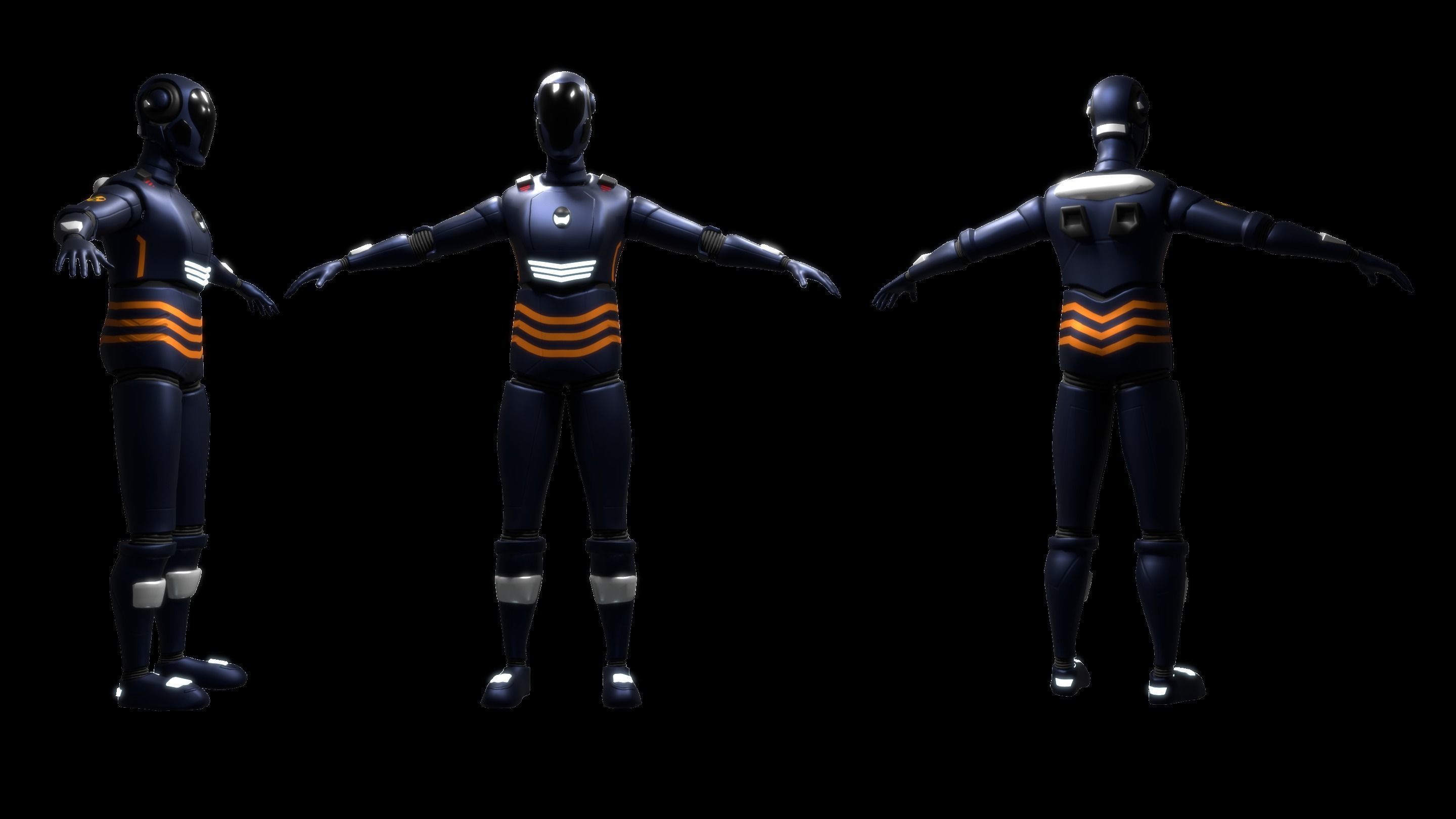 Futuristic Soldier - Robots Character Pack Low-poly 3D model_1