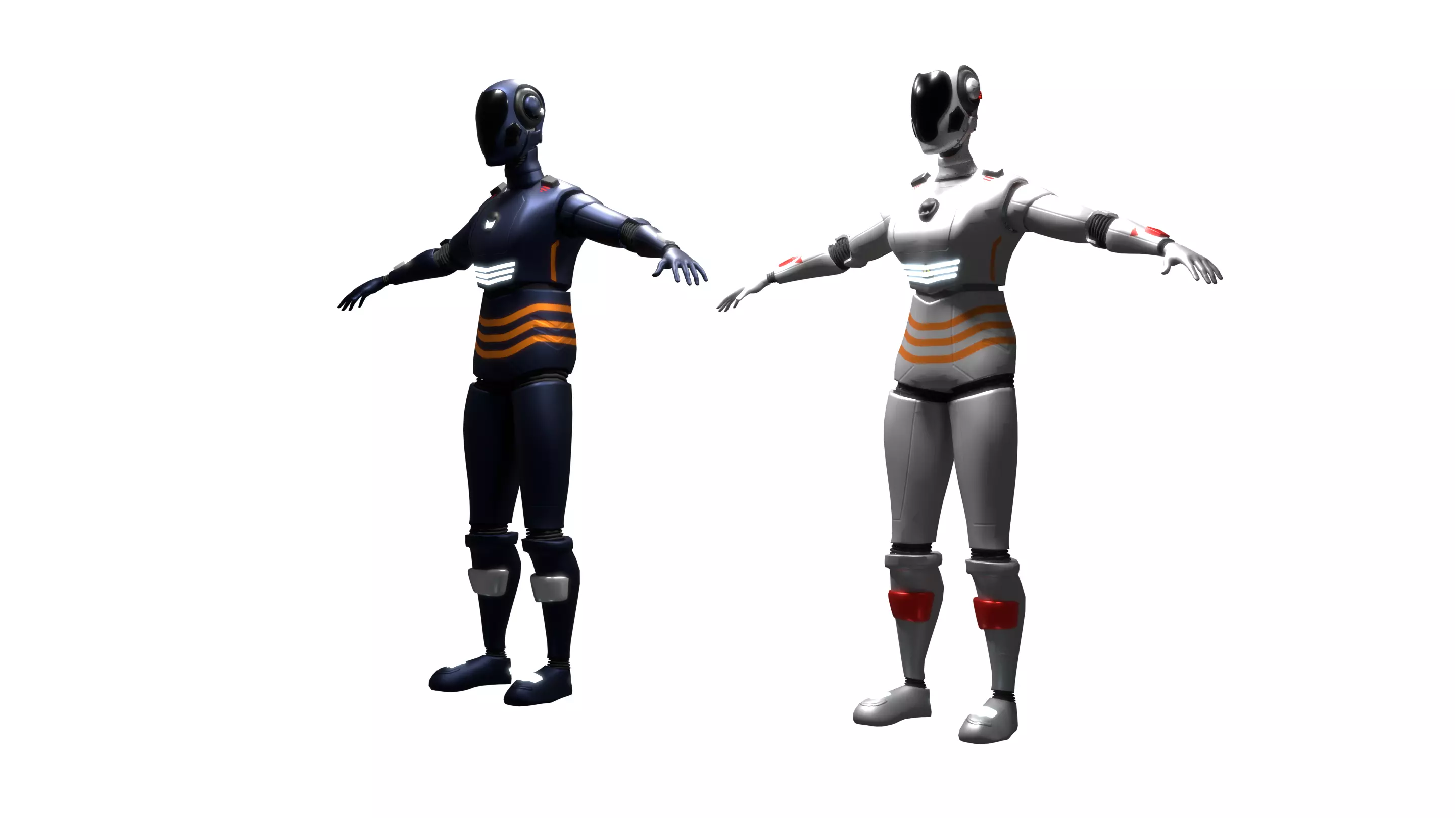 Futuristic Soldier - Robots Character Pack Low-poly 3D model_0