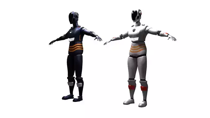 Futuristic Soldier - Robots Character Pack Low-poly 3D model
