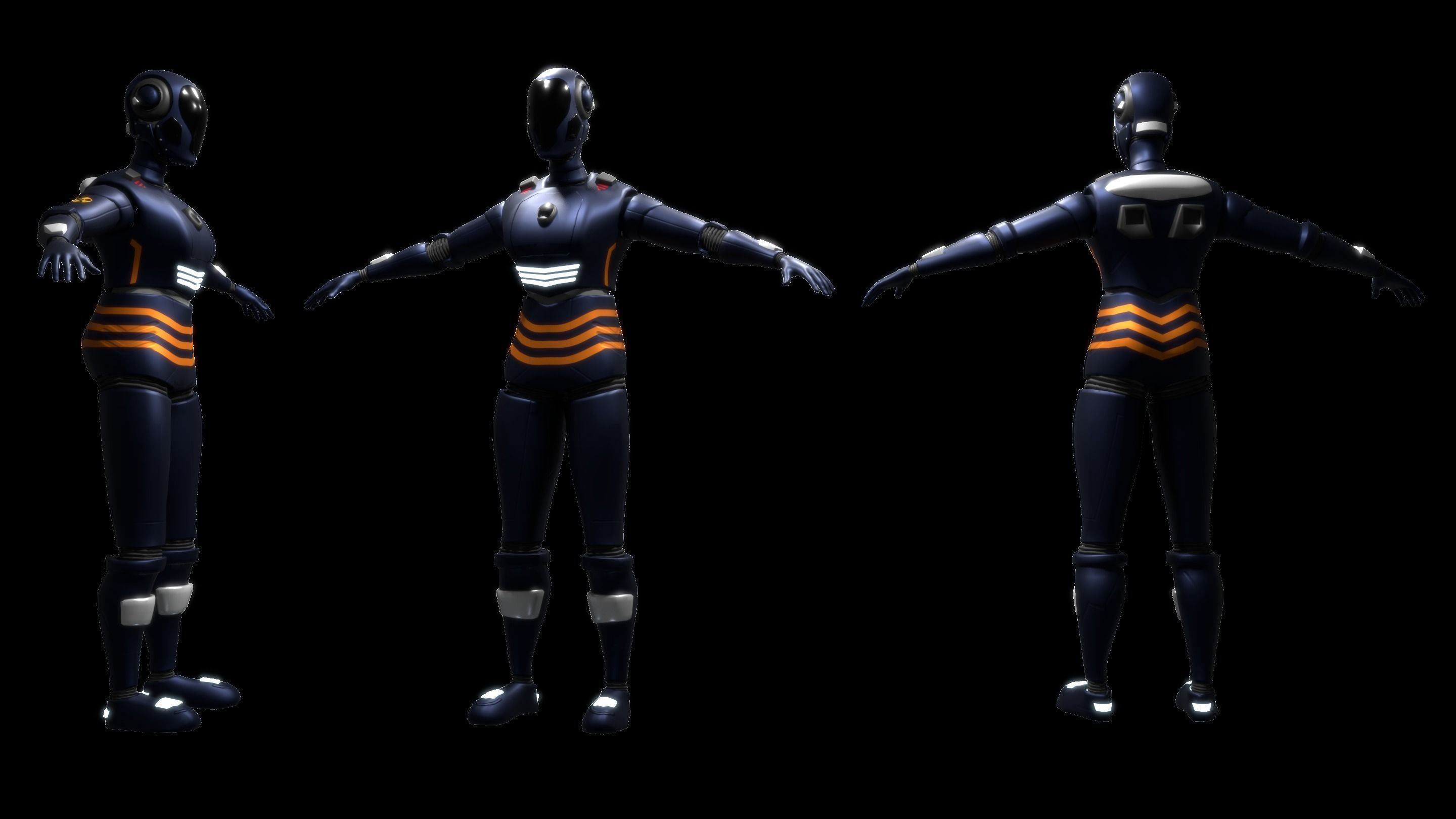 Futuristic Soldier - Robots Character Pack Low-poly 3D model_4